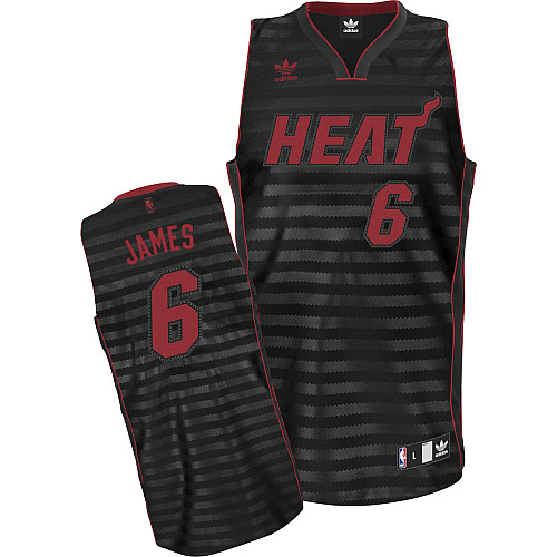  NBA Miami Heat 6 LeBron James Groove Fashion Swingman Jersey